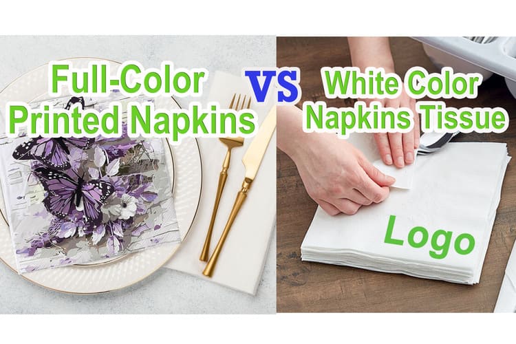 full-color printed VS white napkins